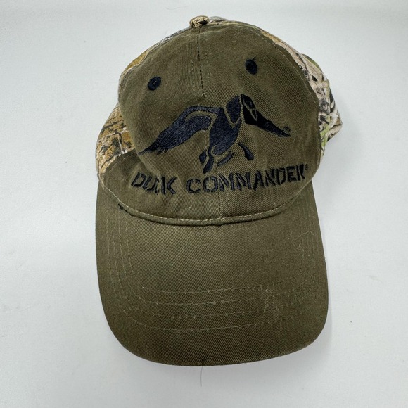Duck Commander Hat Cap Strap Back Green Camouflage Embroidered Hunting Mens - Picture 1 of 5